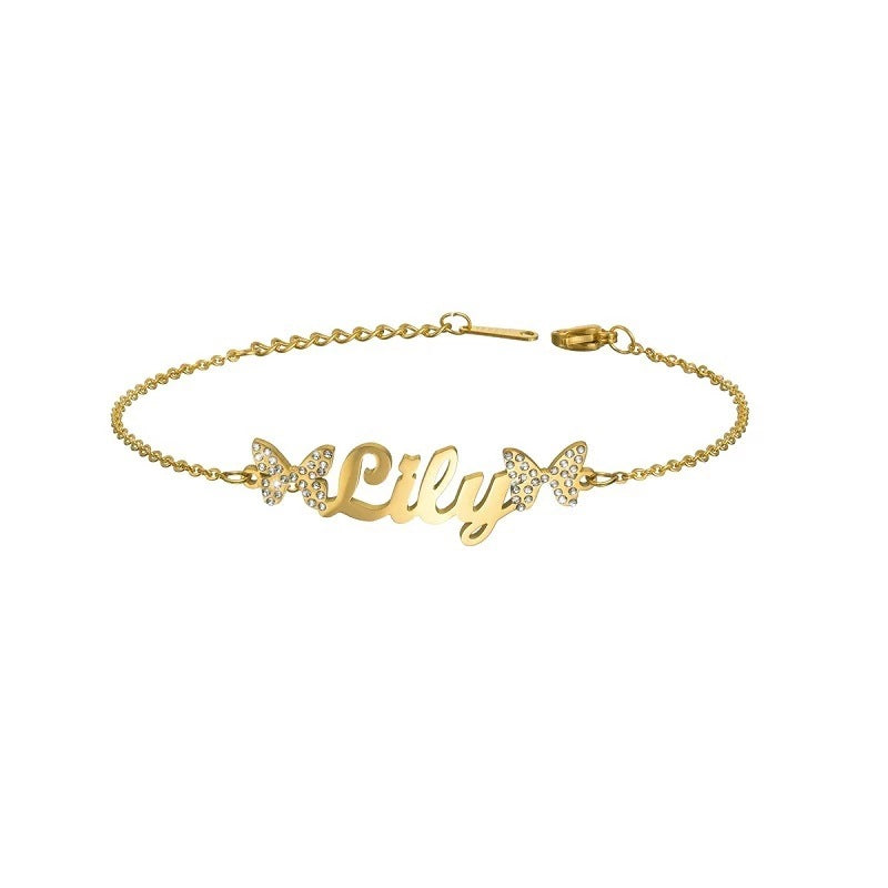 Stainless Steel Name Fashion Chain Letter Bracelet For Women Stainless Steel Name Fashion Chain Letter Bracelet For Women